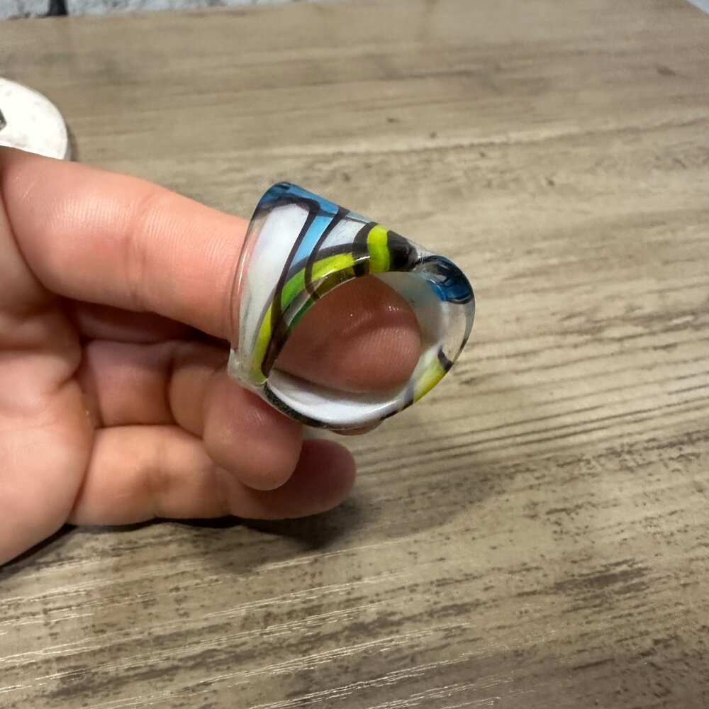 EUC Ring Set Large 3 Rings Colorful Large Stones - Picture 6 of 13